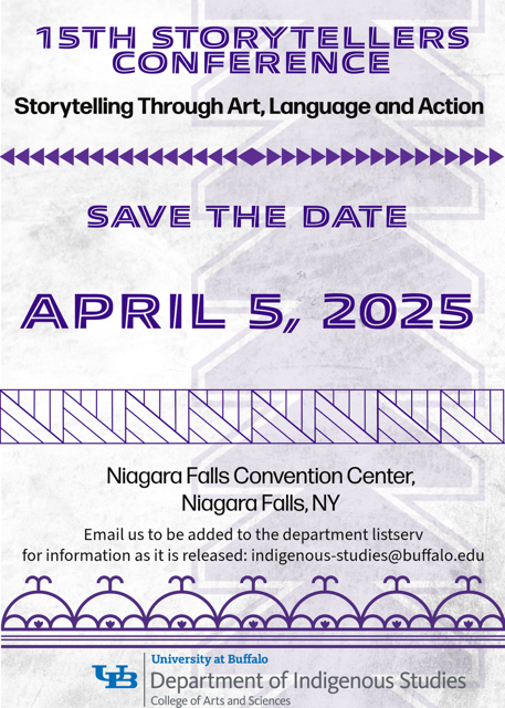 A save-the-date image for the 15th Annual Storytellers Conference, scheduled for April 5, 2025.