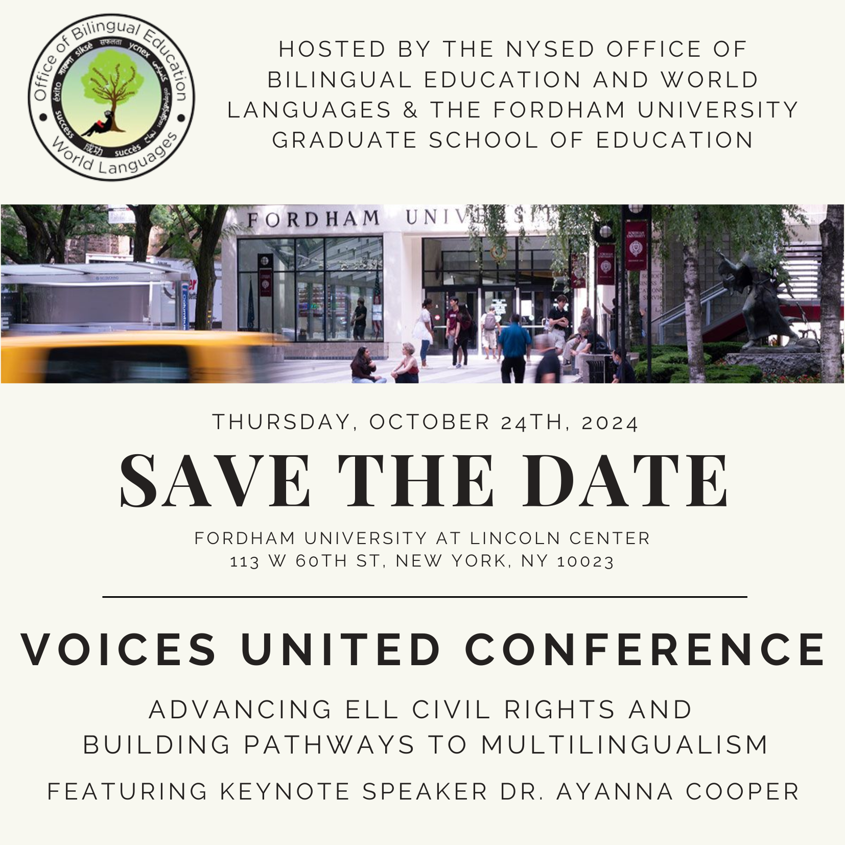 Save the Date OBEWL Voices United Conference 