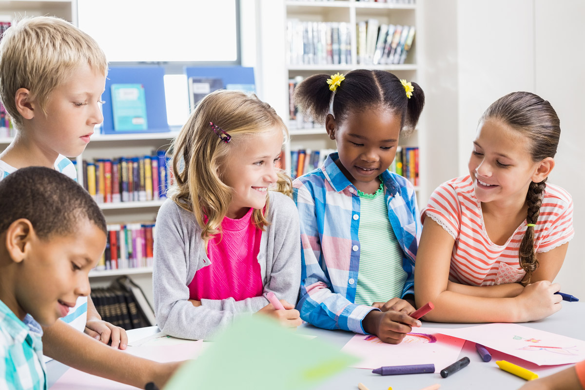 Group of elementary students