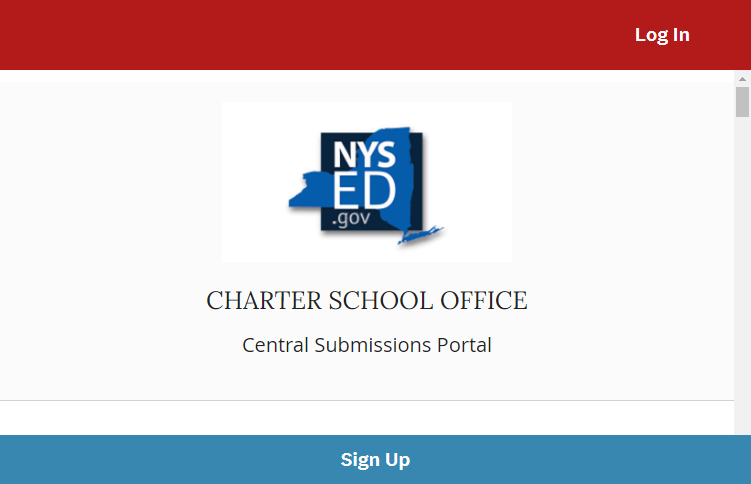 Charter School Office Portal mobile landing page