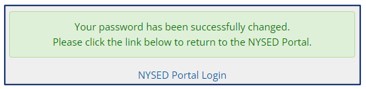 Screenshot of successful password change confirmation message.