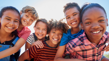 Happy children outside