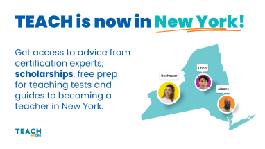 TEACH is now in New York! Get access to advice from certification experts, scholarships, free prep for teaching tests and guides to becoming a teacher in New York. TeachNY.org